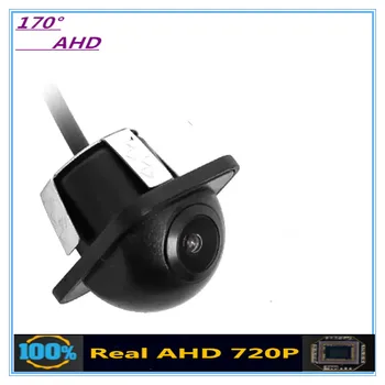 Автомобилна камера за обратно виждане с плосък обектив 170 ° AHD 720P нощно виждане за всеки модел автомобил, монитор паркиране на заден ход на автомобила