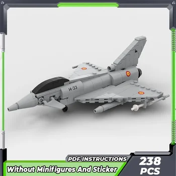 Строителни тухли Moc Военен модел 1:72 Eurofighter Typhoon, както Технологични блокове за изтребители, Подаръци, Коледни играчки, Комплекти за сглобяване със собствените си ръце
