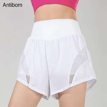 Шорти за бягане Antibom, женски бързо съхнещи ежедневни панталони за фитнес, къси панталони за йога 